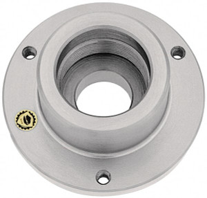 Bison Adapter Back Plate for 6-1/4" Diam Self Centering Lathe Chucks L-0 Mount, 3-1/4" Through Hole Diam, 5.51mm ID, 6.3" OD, 0.79" Flange Height, Steel 7-879-9062 - 08610735