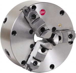 Atlas Workholding 3 Jaws, 8" Diam, Self Centering Manual Lathe Chuck Plain Back Mount Spindle, Adjustable, Reversible, 2,800 Max RPM, 2.346" Through Hole Diam, Cast Iron EZ83 - 85029163