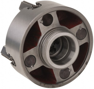 Bison 4 Jaws, 10" Diam, Independent Manual Lathe Chuck L-0 Mount Spindle, Reversible, 2.5591" Through Hole Diam, Cast Iron 7-854-1042 - 08563504