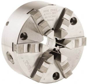 Buck Chuck 6 Jaws, 12" Diam, Self Centering Manual Lathe Chuck Front Mount, Adjustable, 1,725 Max RPM, 4.14" Through Hole Diam, Forged Steel B8126S - 56029986 Buck Chuck 6 Jaws, 12" Diam, Self Centering Manual Lathe Chuck Front Mount, Adjustable, 1,725 Max RPM, 4.14" Through Hole Diam, Forged Steel B8126S - 56029986