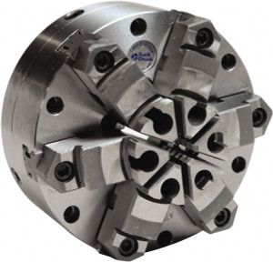 Buck Chuck 6 Jaws, 8" Diam, Self Centering Manual Lathe Chuck Plain Back Mount Spindle, Adjustable, Reversible, 1,600 Max RPM, 2-19/64" Through Hole Diam, Cast Iron AT086RC - 89186845