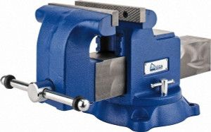 Gibraltar 8" Jaw Width x 8" Jaw Opening, 4" Throat Depth, Bench & Pipe Combination Vise 3/4 to 3" Pipe Capacity, Bolt Down Swivel Base, Ductile Iron CBV042 - 42057083