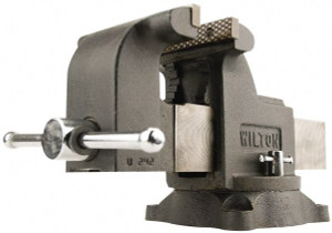 Wilton 5" Jaw Width x 5" Jaw Opening, 3" Throat Depth, Bench & Pipe Combination Vise 5/8 to 2-3/8" Pipe Capacity, Bolt Down Swivel Base, Cast Iron 63301 - 09794264