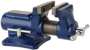 Gibraltar 4" Jaw Width, 2-1/4" Opening Capacity, 2" Throat Depth, Cast Iron Swivel Bench Vise Bolt Down Base Attachment CBV023G - 42057117