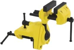 Stanley 2-7/8" Jaw Width, 3" Opening Capacity, 1-1/2" Throat Depth, Cast Aluminum Swivel Bench Vise Clamp-On Base Attachment, 7" Long x 3-1/4" Wide x 9-1/2" High 83-069M - 56229354
