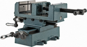 Wilton 4" Jaw Opening Capacity x 1-3/8" Throat Depth, Horizontal Drill Press Vise 4" Wide x 1-3/8" High Jaw, Cross Slide Base, Standard Speed, 7" OAL x 5-3/4" Overall Height, Cast Iron 11694 - 63495980
