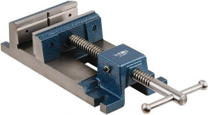 Wilton 4-3/4" Jaw Opening Capacity x 1-1/2" Throat Depth, Horizontal Drill Press Vise 4-1/2" Wide x 1-1/2" High Jaw, Stationary Base, Rapid Action, Steel 63242 - 75114397