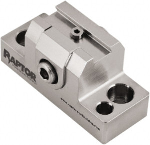 Raptor Workholding 1-1/4" High x 1" Wide x 2-1/2" Long Dovetail Vise 3/8" Jaw Opening Capacity, 1/8" High x 1-1/4" Wide Jaw, For 4 & 5 Axis Workholding Systems RWP-019SS - 40905341