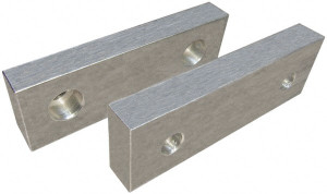 Gibraltar 6" Wide x 3" High x 2" Thick, Flat/No Step Vise Jaw Soft, Aluminum, Fixed Jaw, Compatible with 6" Vises 428-1076 - 42052738