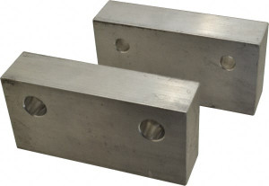 Gibraltar 6" Wide x 3" High x 1-1/2" Thick, Flat/No Step Vise Jaw Soft, Aluminum, Fixed Jaw, Compatible with 6" Vises 428-1086 - 48714711