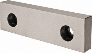 Kurt 6" Wide x 1-3/4" High x 3/4" Thick, Flat/No Step Vise Jaw Hard, Steel, Fixed Jaw, Compatible with 6" Vises D60-7 - 09211368