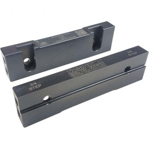 SnapJaws 6" Wide x 1.53" High x 0.73" Thick, Step Vise Jaw Hard, Steel, Fixed Jaw, Compatible with 6" Vises 6HSJ-740 - 03722204