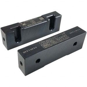 SnapJaws 4" Wide x 1-1/4" High x 3/4" Thick, Flat/No Step Vise Jaw Soft, Steel, Fixed Jaw, Compatible with 4" Vises 4MSJ-100 - 03722394