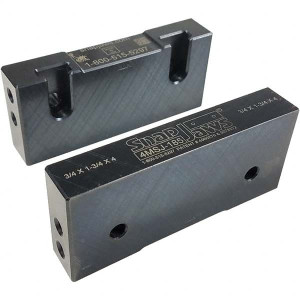 SnapJaws 4" Wide x 1-3/4" High x 3/4" Thick, Flat/No Step Vise Jaw Soft, Steel, Fixed Jaw, Compatible with 4" Vises 4MSJ-185 - 03722410