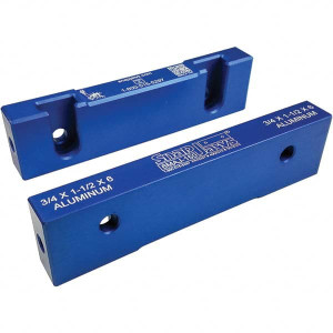 SnapJaws 6" Wide x 1-1/2" High x 3/4" Thick, Flat/No Step Vise Jaw Soft, Aluminum, Fixed Jaw, Compatible with 6" Vises 6MAJ-150 - 03722634