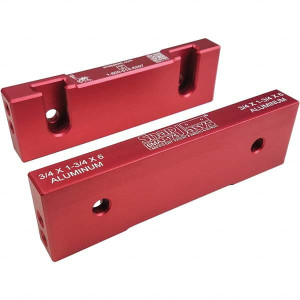 SnapJaws 6" Wide x 1-3/4" High x 3/4" Thick, Flat/No Step Vise Jaw Soft, Aluminum, Fixed Jaw, Compatible with 6" Vises 6MAJ-175 - 03722642