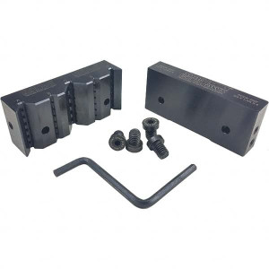 SnapJaws 4" Wide x 1-3/4" High x 1" Thick, V-Groove Vise Jaw Steel, Fixed Jaw, Compatible with 4" Vises 4MVJ-250 - 03722733