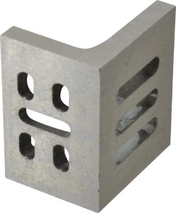 Value Collection 3" Wide x 2" Deep x 2-1/2" High Cast Iron Partially Machined Angle Plate Slotted Plate, Through-Slots on Surface, Webbed, Single Plate 418-4510 - 00144014