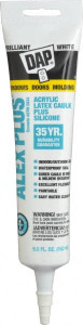 DAP 5.5 oz Tube White Acrylic & Latex Caulk -20 to 180°F Operating Temp, 30 min Tack Free Dry Time 7079818128 - 02571099