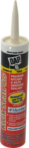 DAP 10.1 oz Cartridge Off-White Acrylic & Latex Caulk -30 to 180°F Operating Temp, 30 min Tack Free Dry Time 7079818519 - 02571180