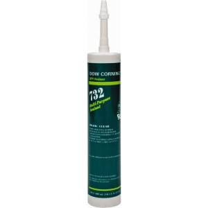 Dow Corning 10.3 oz Cartridge Clear RTV Silicone Joint Sealant -76 to 356°F Operating Temp, 20 min Tack Free Dry Time, 24 hr Full Cure Time, Series 732 1892070 - 00231647