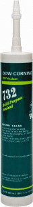 Dow Corning 10.3 oz Cartridge Clear RTV Silicone Joint Sealant -76 to 356°F Operating Temp, 20 min Tack Free Dry Time, 24 hr Full Cure Time, Series 732 1892070 - 00231647 Dow Corning 10.3 oz Cartridge Clear RTV Silicone Joint Sealant -76 to 356°F Operating Temp, 20 min Tack Free Dry Time, 24 hr Full Cure Time, Series 732 1892070 - 00231647
