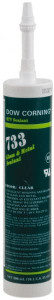 Dow Corning 10.1 oz Cartridge Clear RTV Silicone Joint Sealant Food Safe, -70 to 350°F Operating Temp, 15 min Tack Free Dry Time, 24 hr Full Cure Time, Series 733 3138399 - 00231787