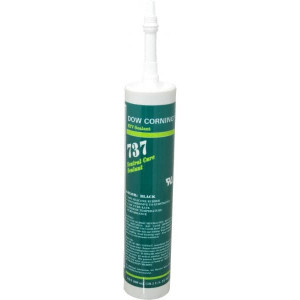 Dow Corning 10.1 oz Cartridge Black RTV Silicone Joint Sealant -85 to 350°F Operating Temp, 14 min Tack Free Dry Time, 24 hr Full Cure Time, Series 737 4099911 - 00231969