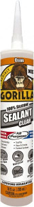 Gorilla Glue 10 oz Cartridge Clear Silicone Sealant -40 to 350°F Operating Temp, 24 hr Full Cure Time 8050002 - 37066032