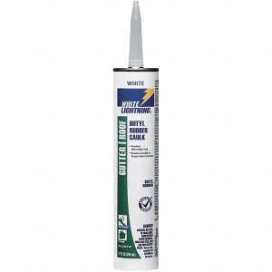 White Lightning 10 oz Cartridge White Butyl Rubber Caulk -40 to 180°F Operating Temp, 24 to 48 hr Full Cure Time W43400010 - 62513486