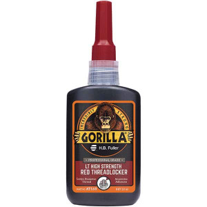 Gorilla Pro 50 mL Bottle, Red, High Strength Threadlocker Series AT160, 24 hr Full Cure Time, Hand Tool, Heat Removal AT160 - 13787007