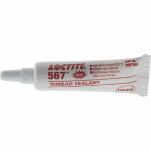 Loctite Threadlockers & Retaining Compounds, Type: Thread Sealant, Series: 567, Container Type: Tube, Color: White, Strength: High, Container Size: 6 mL 2087068 - 40987893