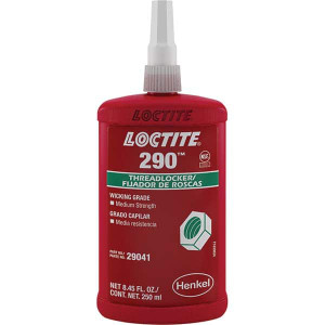 Loctite 250 mL Bottle, Green, Medium Strength Liquid Threadlocker Series 290, 24 hr Full Cure Time, Hand Tool, Heat Removal 135393 - 88545108