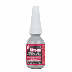 Vibra-Tite 10 mL Bottle, Red, Refrigerant - High Pressure Thread Sealant Series 446, 24 hr Full Cure Time, Hand Tool Removal 44610 - 98922545