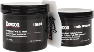 Devcon 1 Lb Pail Two Part Epoxy 60 min Working Time, 2,600 psi Shear Strength 10610 - 00260356