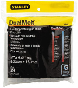 Stanley 7/16" Diam, 4" Long, Opaque Hot Melt, Low Melt Glue Stick GS Series GS20DT - 74028754