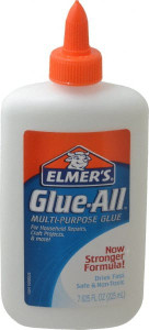 Elmers 7.61 oz Bottle White All Purpose Glue 5 min Working Time, Bonds to Ceramic, Fabric, Leather, Paper & Wood E1324 - 74045121