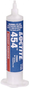 Loctite 0.35 oz Syringe Clear Instant Adhesive Series 454, 15 sec Working Time, 24 hr Full Cure Time, Bonds to Plastic & Rubber 231346 - 65839763