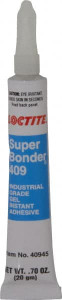 Loctite 0.70 oz Tube Clear Instant Adhesive Series 409, 75 sec Working Time, 24 hr Full Cure Time, Bonds to Metal, Plastic & Rubber 135442 - 90037367