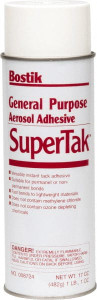 Bostik 17 oz Aerosol Clear Spray Adhesive High Tack, 120°F Heat Resistance, Low Strength Bond, Flammable 0133146 - 70260179