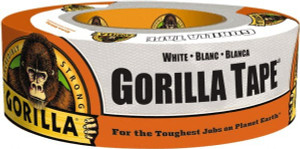 Gorilla Tape 30 Yd x 1-7/8" x 17 mil White Cotton/Polyester Blend Cloth Duct Tape Rubber Adhesive, 32 to 150°F 6025001 - 37052156