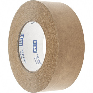 Made in USA 2" x 60 Yd Tan Rubber Adhesive Sealing Tape Paper Backing, 7 mil Thick S-909 - 84546480