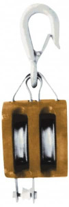 Value Collection 1, 400 Lbs. Load Limit, Shell Pulley Double Sheave, 2-1/4 Inch Outside Diameter, Fibrous Rope, 1/2 Inch Diameter, Wood PSHL-005 - 09431453