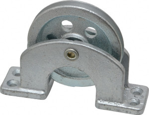 Value Collection Single Open Upright Mount Guidance Pulley Sheave, 2-1/2 Inch Outside Diameter, Wire Rope, 3/16 Inch Diameter, 0.144 Inch to 0.155 Inch Mounting Hole Diameter Iron, Galvanized Finish 025-#10 - 67327882