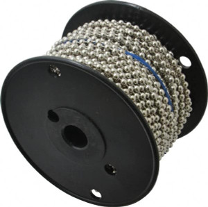 Made in USA Number 10 Trade Size Steel Ball Chain 0.178 Inch Ball Diameter, 45 Lbs. Tensile Strength, 100 Ft. Long , 48.5 Balls per Foot 00178B - 01727072