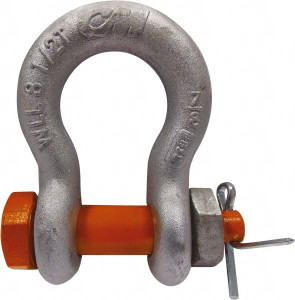 CM 1" Nominal Chain Size, 12.5 Ton Alloy Steel Bolt Anchor Shackle 1-7/64" Diam, 1-1/8" Pin Diam, 1-11/16" Wide Inside Jaw, 2-9/32" Inside Width M854AG - 64619000