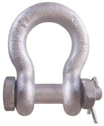 CM 1/2" Nominal Chain Size, 3 Ton Carbon Steel Bolt Anchor Shackle 23/32" Diam, 5/8" Pin Diam, 13/16" Wide Inside Jaw, 1-5/32" Inside Width M850G - 87590725