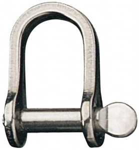 Ronstan 1/4" Nominal Chain Size, 1.5 Ton Stainless Steel Screw D Shackle 1/4" Diam, 1/4" Pin Diam, 9/16" High Inside Jaw, 9/16" Inside Width, 3/4" Max Body Thickness RF617 - 73525321
