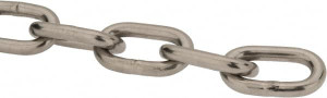 Value Collection 3/16" Welded Stainless Steel Chain 1,200 Lb Capacity, Grade 30, Cut to Length, Stainless Steel, Bright Finish 512-1871-001 - 60221025