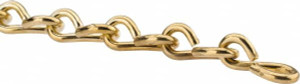 Made in USA 0.192" Diam Steel Single Jack Chain 88 Lb Load Limit, #6, Brass Plated Finish 54357 - 67775601